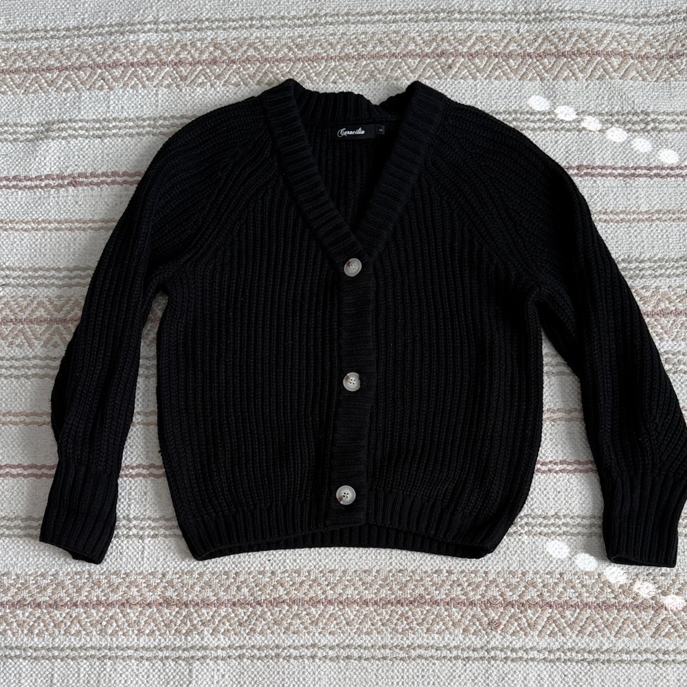 Black Cardigan Sweater